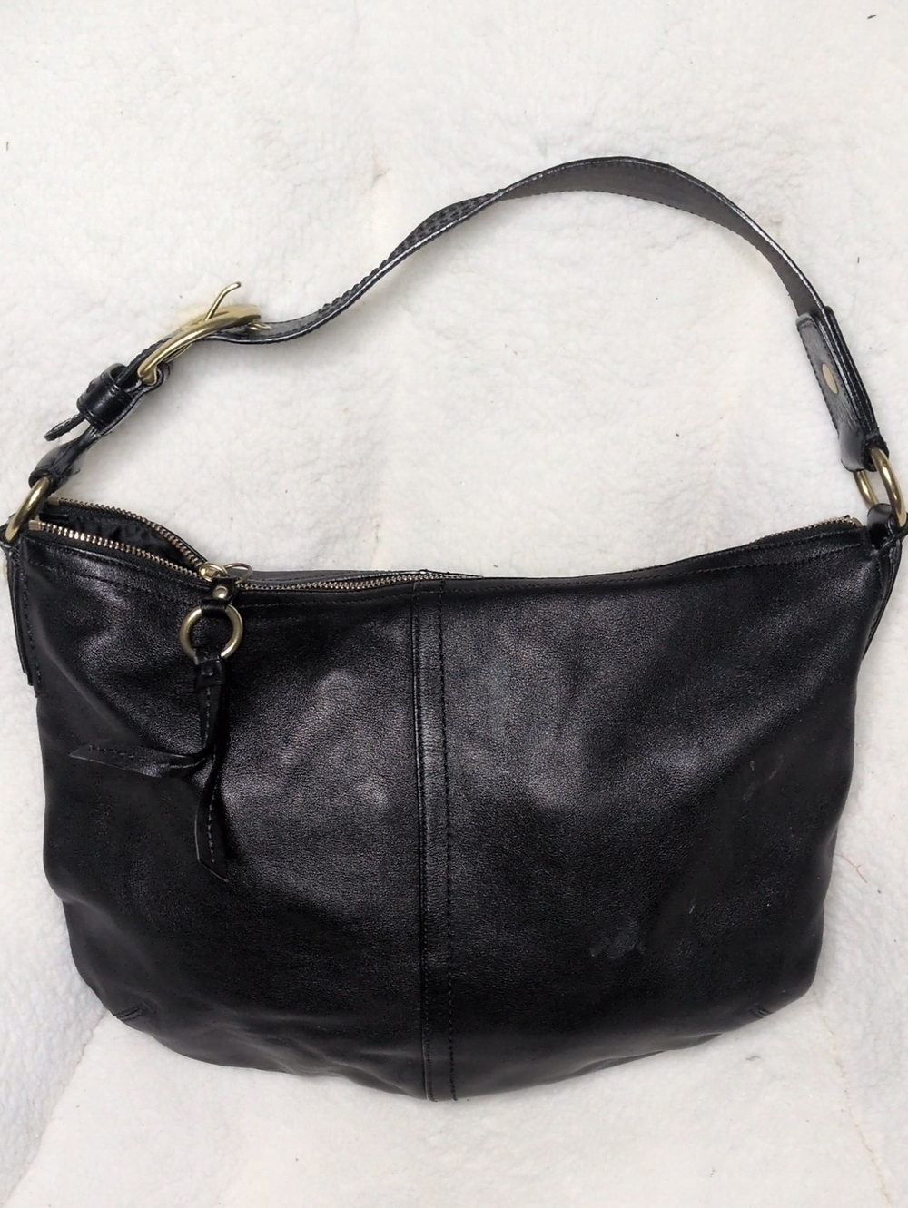 Coach Vintage Classic Soft Black Leather Hobo Large Shoulder Bag